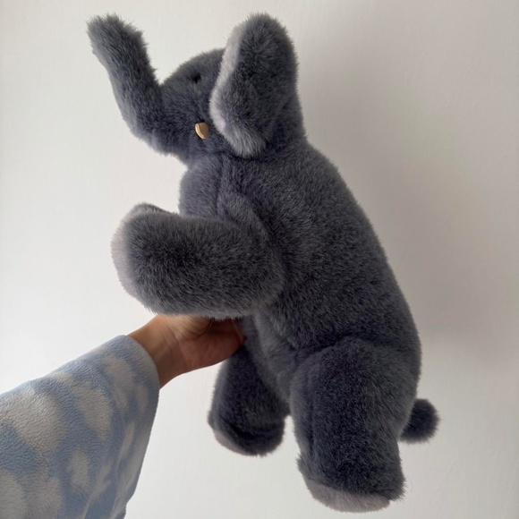 Cute blue grey elephant plush toy Dumbo Babar style jungle animals plush stuffed - Picture 7 of 7